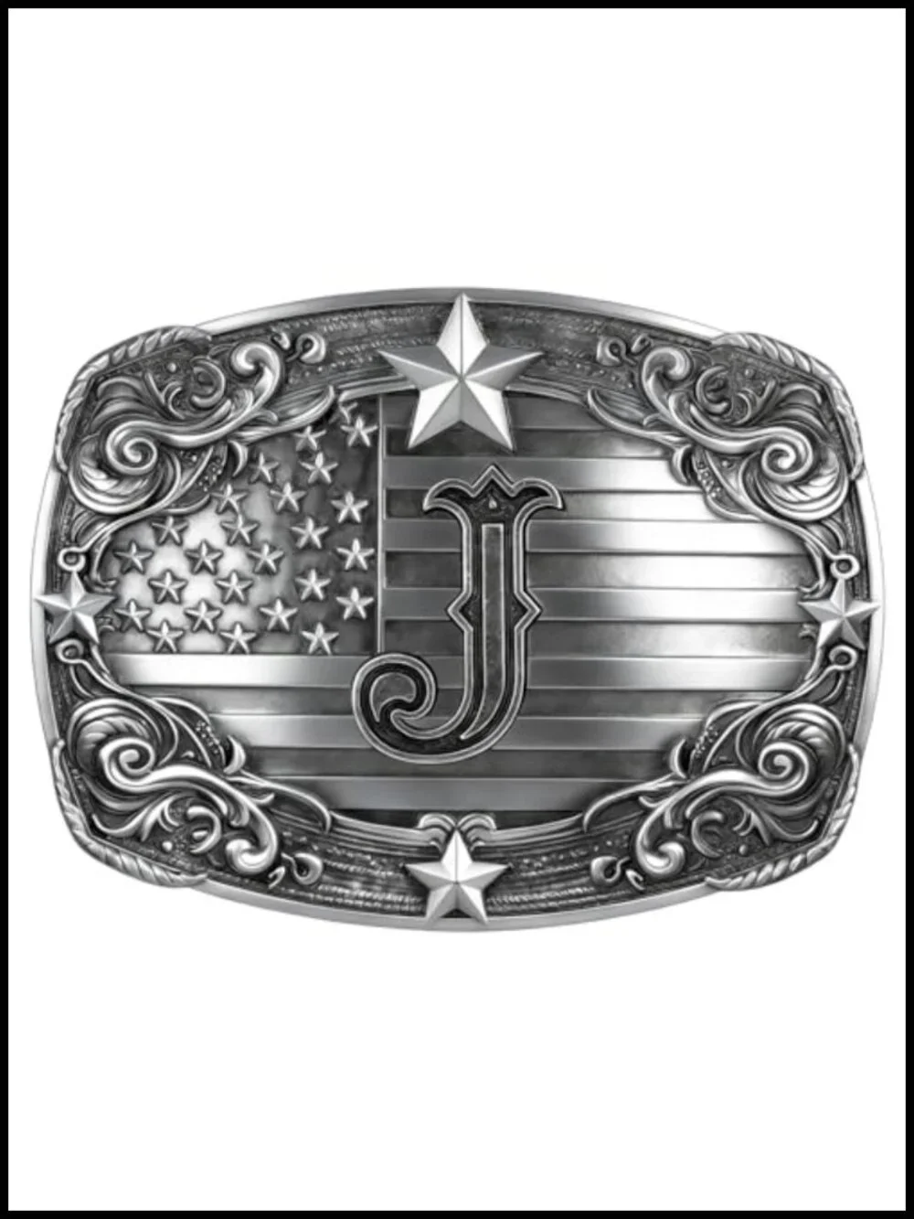 Vintage Western Cowboy Belt Buckle Initial A-Z Men's Accessory